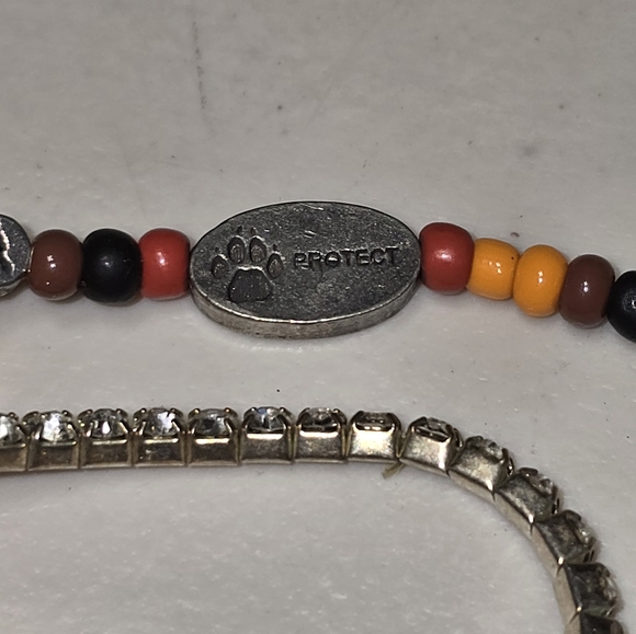 Handmade Beaded Stretchy Bracelet Dog Paw Protect Lot of 5 - Picture 2 of 2